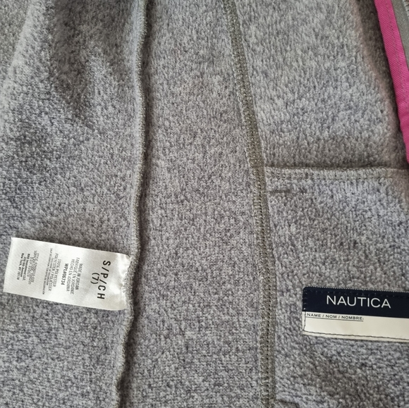 [BUNDLE!] Nautica Girls Grey/ Pink Fall Zip Fleece Sweater Size 7 - Picture 4 of 16